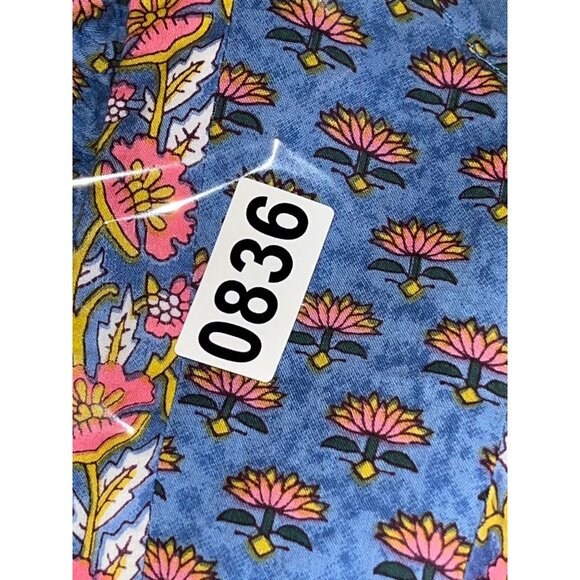 Cleobella Blue  Floral Print Mini Dress 3/4 Sleeves - Size S Boho - Picture 11 of 11